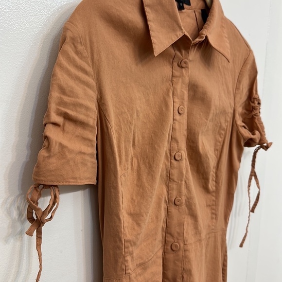 Theory Stretch Linen Dress in Pink Melon size XS - Picture 6 of 12